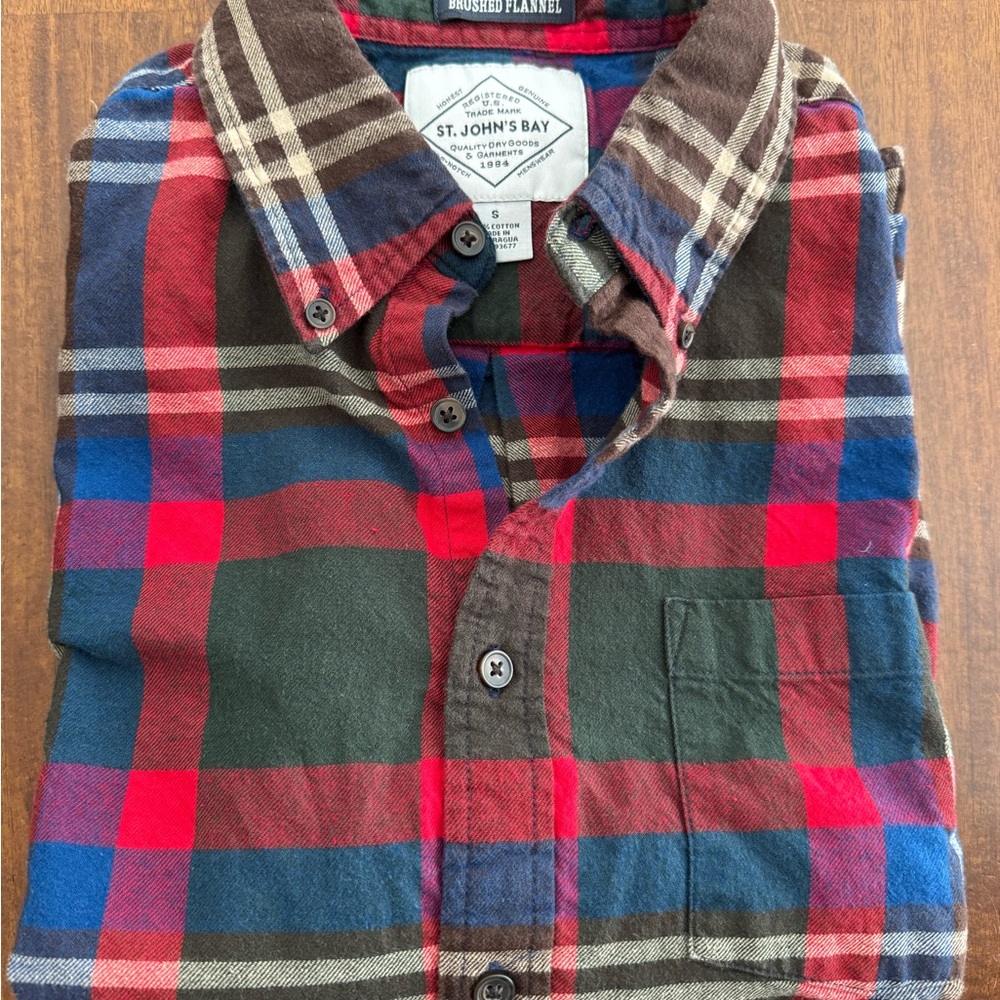 St. John's Bay Men's Multicolor Plaid Flannel Shirt
